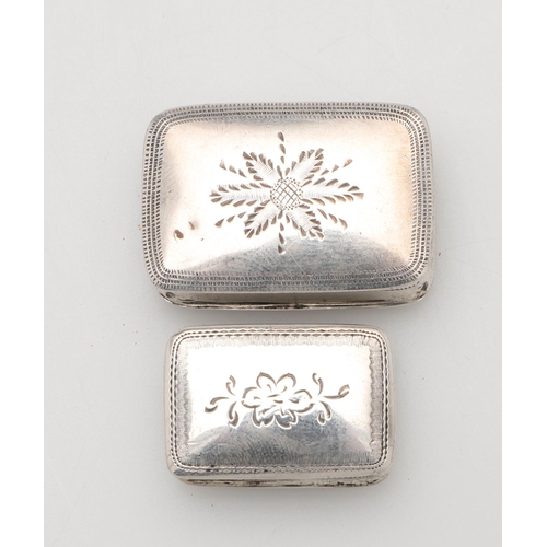 191 - A WILLIAM IV SILVER VINAIGRETTE. rectangular, with engraved decoration, inscribed 