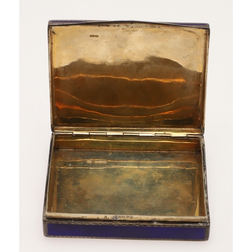 197 - A LATE 19TH/ EARLY 20TH CENTURY FRENCH SILVER & ENAMEL BOX. rectangular form, with bright-cut engrav... 