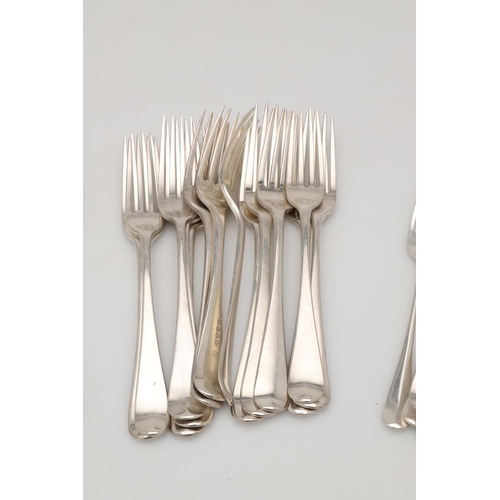 2 - MIXED SILVER FLATWARE. to include 13 tablespoons, 14 table forks, 12 dessert spoons, 12 dessert fork... 