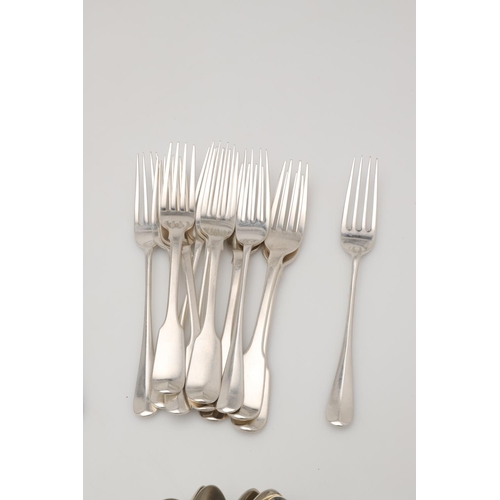 2 - MIXED SILVER FLATWARE. to include 13 tablespoons, 14 table forks, 12 dessert spoons, 12 dessert fork... 