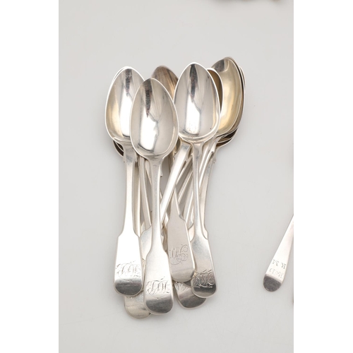 2 - MIXED SILVER FLATWARE. to include 13 tablespoons, 14 table forks, 12 dessert spoons, 12 dessert fork... 