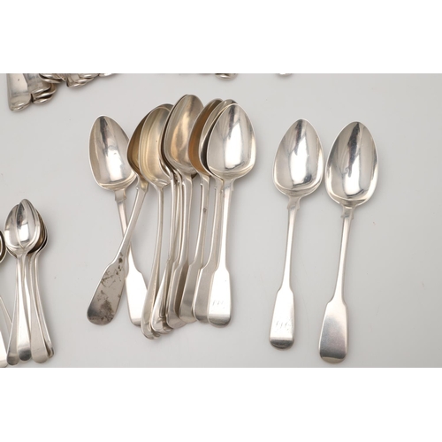 2 - MIXED SILVER FLATWARE. to include 13 tablespoons, 14 table forks, 12 dessert spoons, 12 dessert fork... 