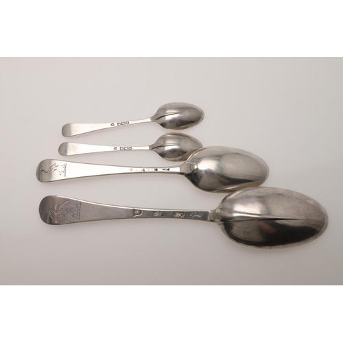 22 - HANOVERIAN PATTERN SILVER FLATWARE. to include a Queen Anne tablespoon, by Isaac Davenport, London 1... 