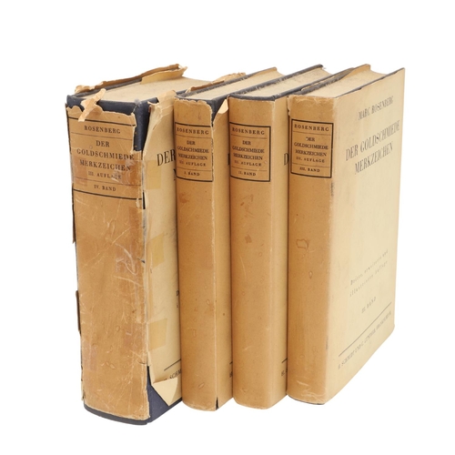 237 - ROSENBERG, M: DER GOLDSCHMIEDE MERKZEICHEN. 1922-1928, with dust wrappers (in four volumes).