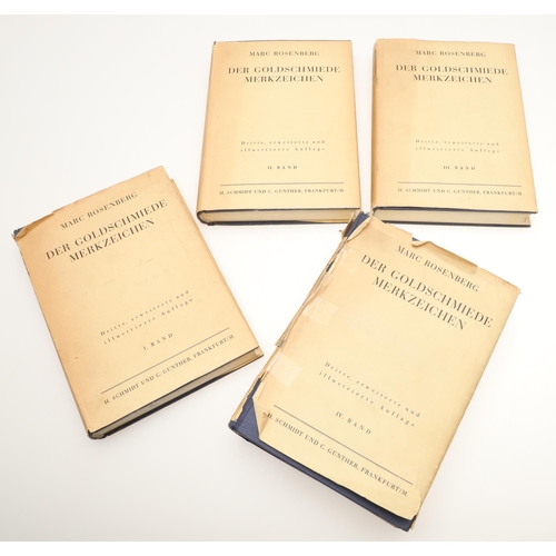 237 - ROSENBERG, M: DER GOLDSCHMIEDE MERKZEICHEN. 1922-1928, with dust wrappers (in four volumes).