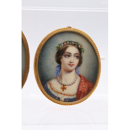 269 - ENGLISH SCHOOL C. 1820. Miniature portrait of a lady wearing white dress, on ivory 6.75 x 5.5 cm and... 