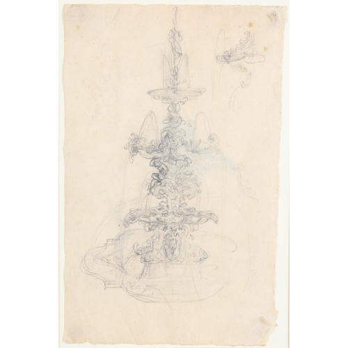 282 - ITALO-DUTCH SCHOOL, CIRCA 1600. FOUNTAIN DESIGNS. Two, graphite, on paper formerly gummed onto suppo... 