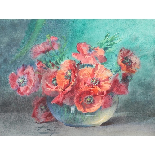 312 - BLANCHE ODIN (1865-1957). POPPIES. (d) Signed, watercolour
28 x 37.5cm.

Provenance: Edinburgh, Tayl... 