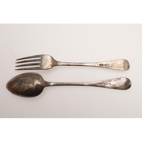 33 - A VICTORIAN PART-CANTEEN OF SCOTTISH SILVER FLATWARE. Old English pattern, initialled 