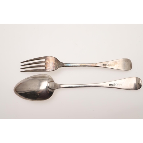 33 - A VICTORIAN PART-CANTEEN OF SCOTTISH SILVER FLATWARE. Old English pattern, initialled 