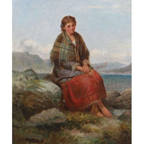 348 - K** BURNLEY (?) (CIRCA 1880). COUNTRY GIRL, RESTING. Signed indistinctly, oil on canvas
59.5 x 49cm.