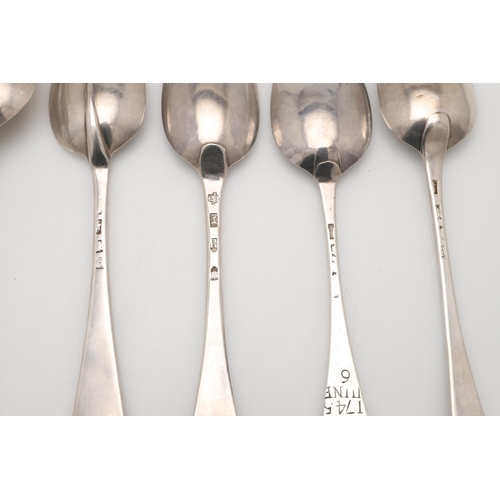 4 - EIGHT VARIOUS SILVER TABLESPOONS. some pieces initialled or crested, mixed patterns, makers & dates,... 