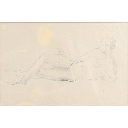 420 - DORA CARRINGTON (1893-1932). RECLINING FEMALE NUDE. Pencil
Sight 21 x 32.5cm. (2)

Provenance: Londo... 