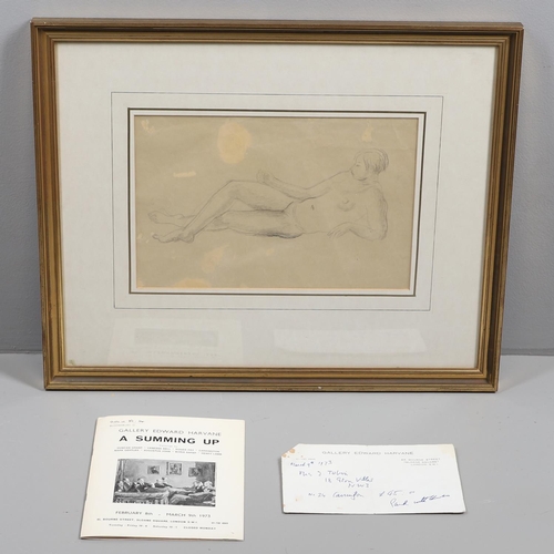 420 - DORA CARRINGTON (1893-1932). RECLINING FEMALE NUDE. Pencil
Sight 21 x 32.5cm. (2)

Provenance: Londo... 