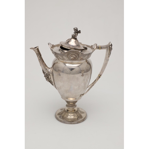 82 - A LATE 19TH/ EARLY 20TH CENTURY NORTH-AMERICAN THREE-PIECE SILVER TEA/ COFFEE SET 