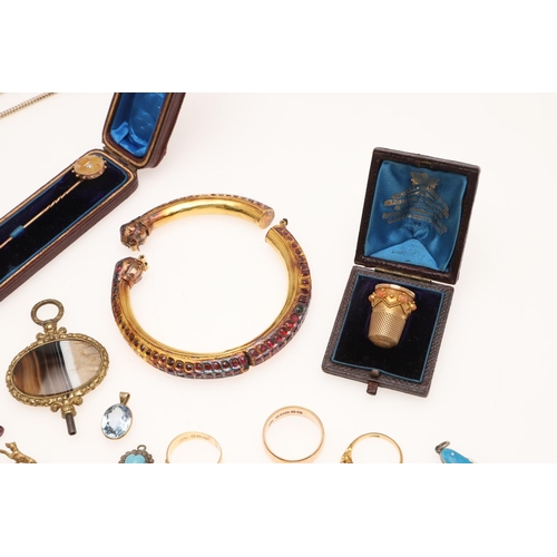 462 - A QUANTITY OF JEWELLERY. including a lady's gold and diamond wristwatch on an expanding bracelet, a ... 