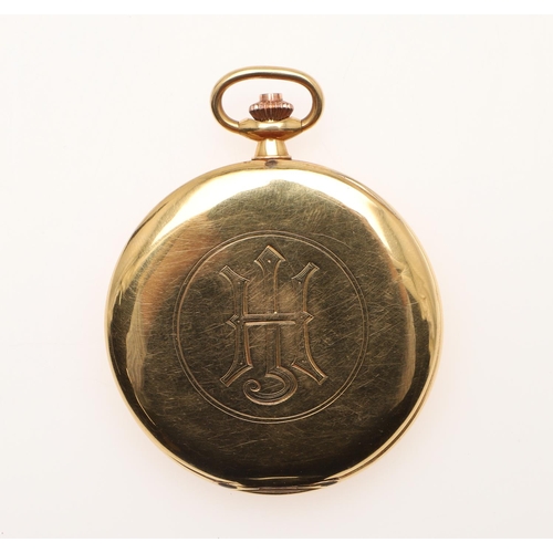 556 - AN 18CT GOLD FULL HUNTING CASED POCKET WATCH. the circular dial with Arabic numerals and subsidiary ... 