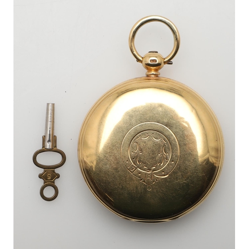 557 - AN 18CT GOLD FULL HUNTING CASED POCKET WATCH BY JOHN BENNETT, LONDON. the signed white enamel dial w... 