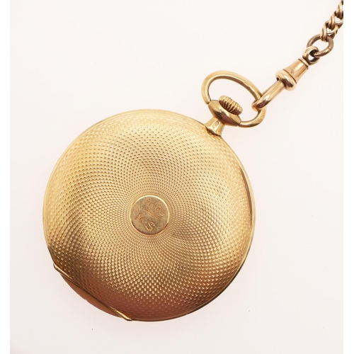 569 - AN 18 CARAT GOLD SLIM HALF HUNTING CASED POCKET WATCH BY ASPREY. the signed silvered dial with Roman... 