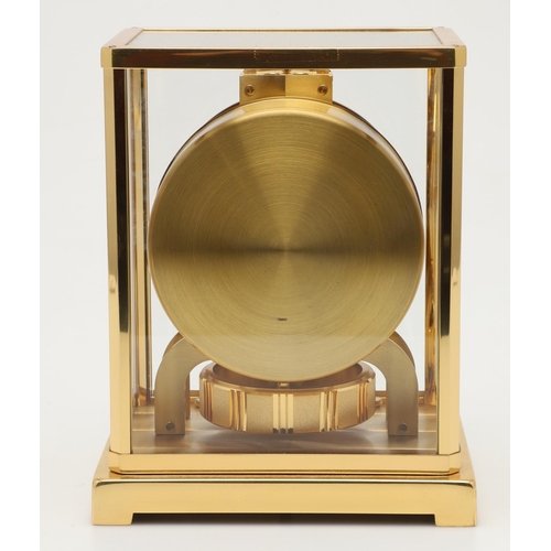 855 - A JAEGER LE COULTRE ATMOS CLOCK, CIRCA 1970. with white chapter ring, skeletonised movement and gilt... 