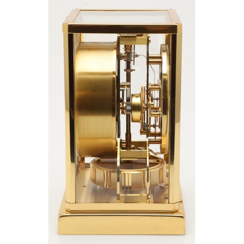 855 - A JAEGER LE COULTRE ATMOS CLOCK, CIRCA 1970. with white chapter ring, skeletonised movement and gilt... 