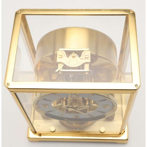 855 - A JAEGER LE COULTRE ATMOS CLOCK, CIRCA 1970. with white chapter ring, skeletonised movement and gilt... 