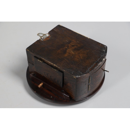 865 - A LATE 19TH/EARLY 20TH CENTURY OAK WALL CLOCK OF UNUSUAL SMALL SIZE. the 8