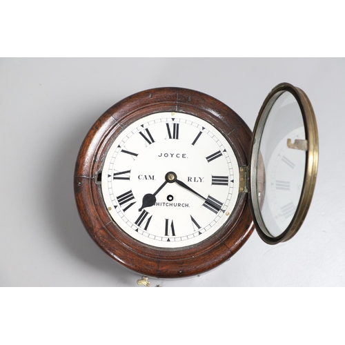 865 - A LATE 19TH/EARLY 20TH CENTURY OAK WALL CLOCK OF UNUSUAL SMALL SIZE. the 8