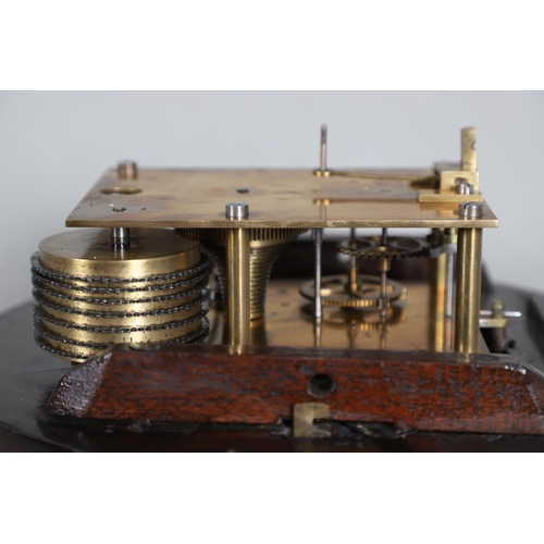 865 - A LATE 19TH/EARLY 20TH CENTURY OAK WALL CLOCK OF UNUSUAL SMALL SIZE. the 8