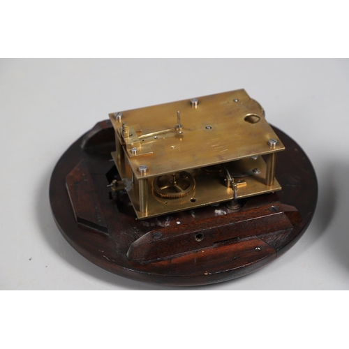 865 - A LATE 19TH/EARLY 20TH CENTURY OAK WALL CLOCK OF UNUSUAL SMALL SIZE. the 8