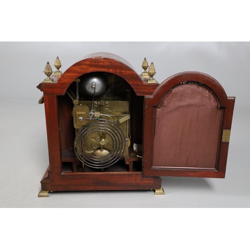866 - A SUBSTANTIAL LATE 19TH CENTURY MAHOGANY BRACKET CLOCK. the 8
