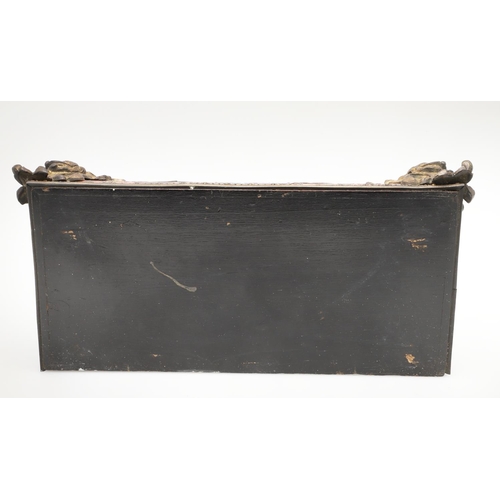 868 - A 19TH CENTURY FRENCH BOULLE CLOCK BRACKET. the red tortoiseshell with decorative scrolling brass in... 