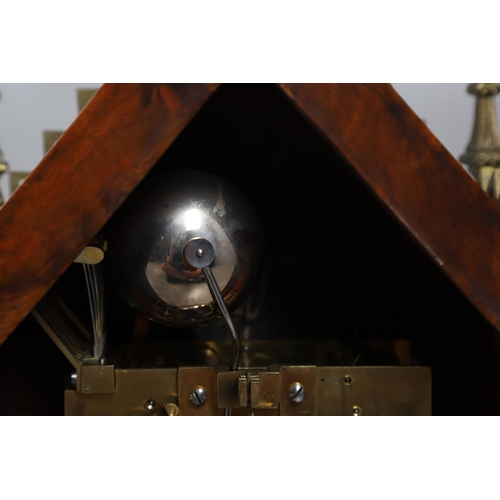 869 - A VICTORIAN WALNUT CHIMING BRACKET CLOCK. the 6 3/4