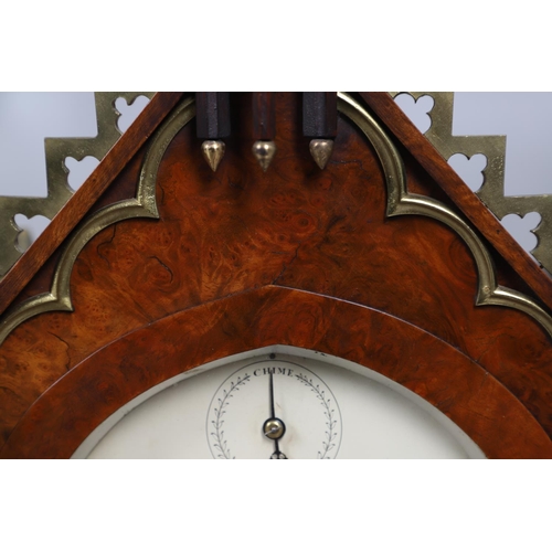 869 - A VICTORIAN WALNUT CHIMING BRACKET CLOCK. the 6 3/4