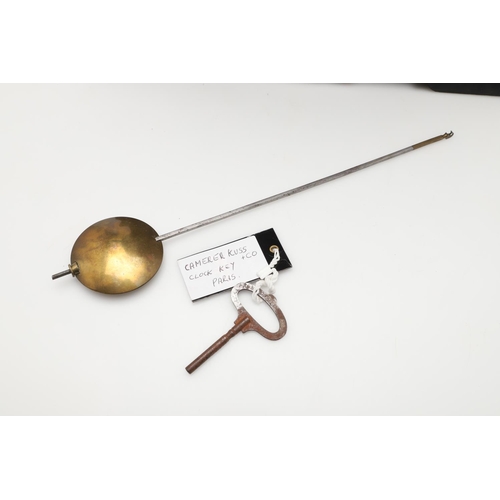 870 - A 19TH CENTURY FRENCH EBONISED AND INLAID MANTEL CLOCK, CIRCA 1860. the gilt metal and enamel dial s... 