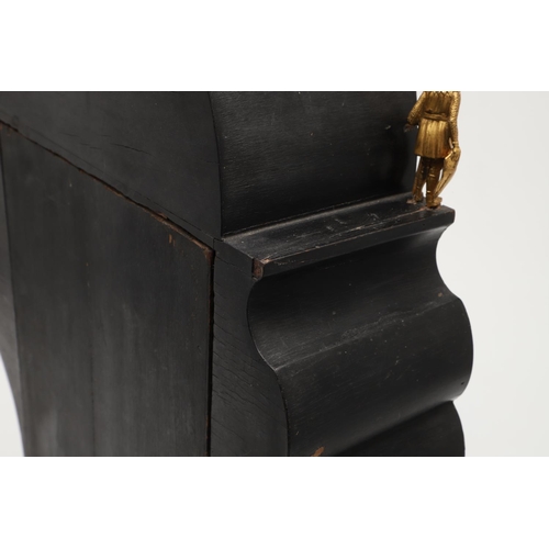 870 - A 19TH CENTURY FRENCH EBONISED AND INLAID MANTEL CLOCK, CIRCA 1860. the gilt metal and enamel dial s... 
