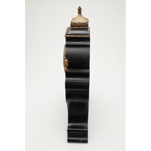 870 - A 19TH CENTURY FRENCH EBONISED AND INLAID MANTEL CLOCK, CIRCA 1860. the gilt metal and enamel dial s... 