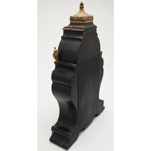 870 - A 19TH CENTURY FRENCH EBONISED AND INLAID MANTEL CLOCK, CIRCA 1860. the gilt metal and enamel dial s... 