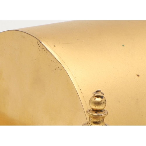 871 - A FRENCH NEO-CLASSICAL GILT BRASS CLOCK GARNITURE. 19th century, the painted enamel dial signed J W ... 