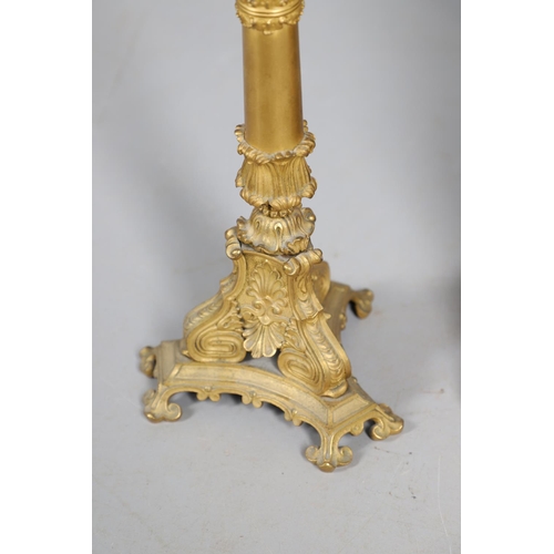 873 - A 19TH CENTURY FRENCH ORMOLU FIGURAL MANTEL CLOCK GARNITURE. in the Louis XVI style, the two train c... 
