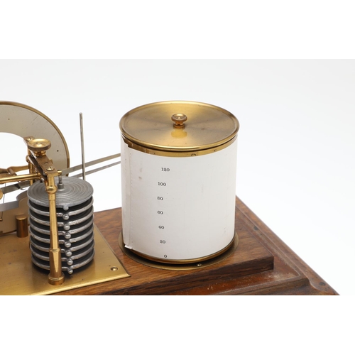 876 - AN EARLY 20TH CENTURY OAK CASED BAROGRAPH. possibly by Short & Mason of London, the bevelled glass c... 