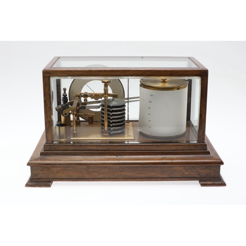 876 - AN EARLY 20TH CENTURY OAK CASED BAROGRAPH. possibly by Short & Mason of London, the bevelled glass c... 