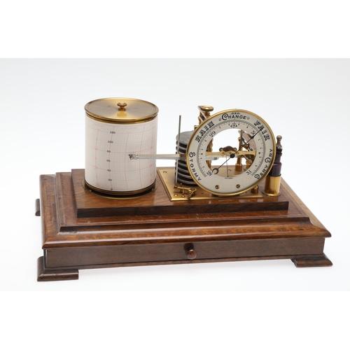 876 - AN EARLY 20TH CENTURY OAK CASED BAROGRAPH. possibly by Short & Mason of London, the bevelled glass c... 