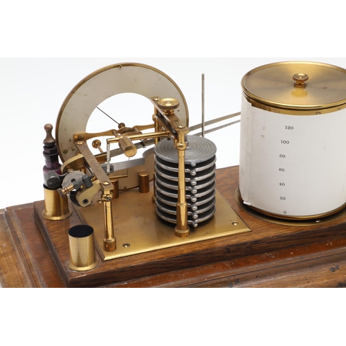 876 - AN EARLY 20TH CENTURY OAK CASED BAROGRAPH. possibly by Short & Mason of London, the bevelled glass c... 