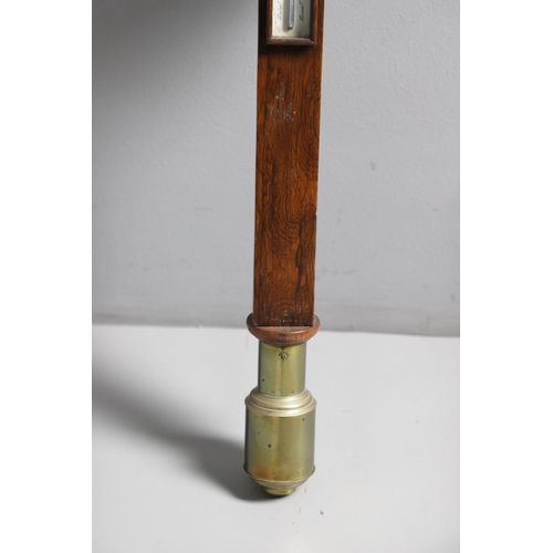877 - A 19TH CENTURY ROSEWOOD MARINE STICK BAROMETER. the ivory dial signed James Turkill, Middlesborough,... 