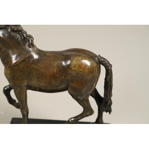 878 - AFTER GIAMBOLOGNA (1529-1608), BRONZE OF A PACING HORSE. early 20th century, light brown patina, upo... 