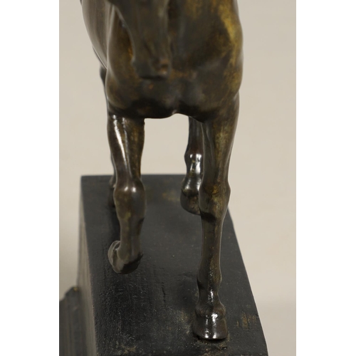 878 - AFTER GIAMBOLOGNA (1529-1608), BRONZE OF A PACING HORSE. early 20th century, light brown patina, upo... 