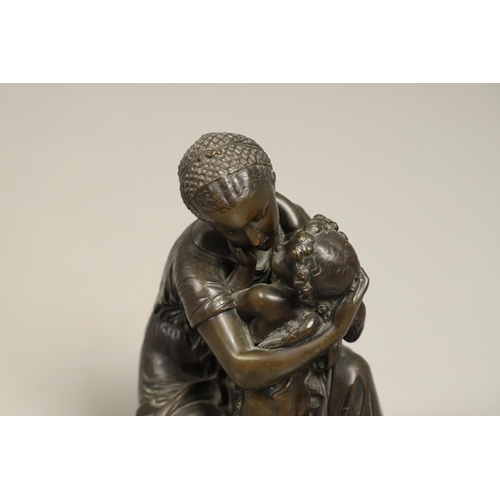 884 - AUGUSTE MOREAU (1834 - 1917), BRONZE FIGURAL GROUP. depicting Venus and Cupid, signed 'Moreau' to a ... 