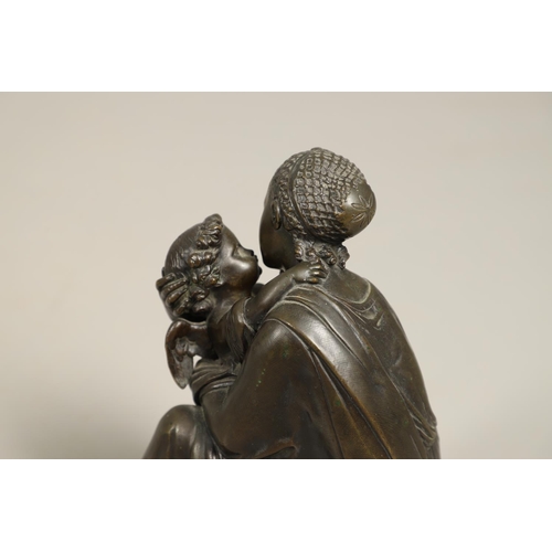 884 - AUGUSTE MOREAU (1834 - 1917), BRONZE FIGURAL GROUP. depicting Venus and Cupid, signed 'Moreau' to a ... 