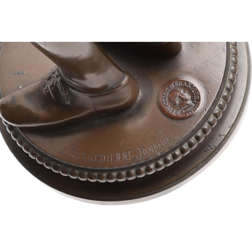 889 - PAUL DUBOIS (FRENCH 1829 - 1905). 19th century brown patinated bronze of the 'Chanteur Florentine', ... 